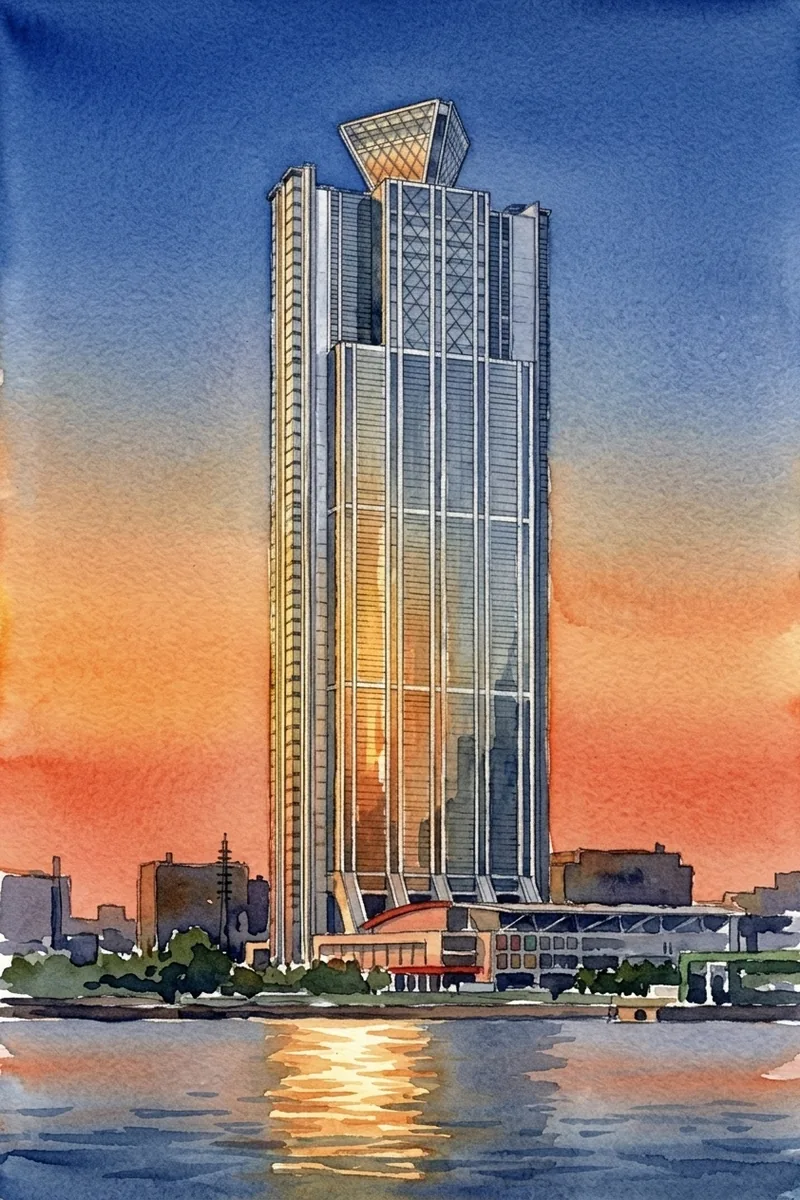 大阪府咲洲庁舎展望台を描いた絵